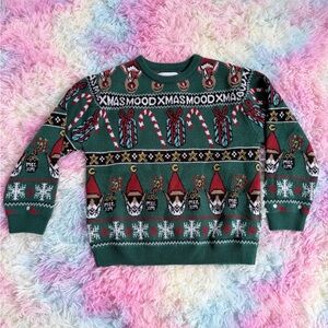 Zara Green Christmas Crewneck Sweater